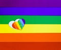 Texture sheets of paper in the colours of LGBT flag rainbow. Concept LGBT for design. Gay pride rainbow LGBT flag design Royalty Free Stock Photo