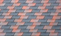 The texture of the shingles is close-up. Roofing material Royalty Free Stock Photo