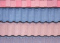 The texture of the shingles is close-up. Roofing material Royalty Free Stock Photo