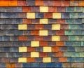 The texture of the shingles is close-up. Roofing material Royalty Free Stock Photo
