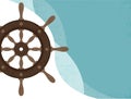 A wooden ships wheel