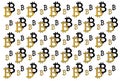 Texture of sign crypto currency of bitcoin on white background. Symbol BTC.