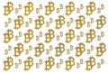 Texture of sign crypto currency of bitcoin on white background. Symbol BTC.