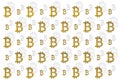 Texture of sign crypto currency of bitcoin on white background. Symbol BTC.