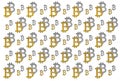 Texture of sign crypto currency of bitcoin on white background. Symbol BTC