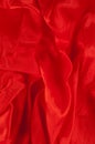 The texture of the silk fabric, red