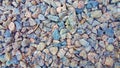 Texture: small sanded gravel. Small white, grey and blue chalk stones. Artistic reliefs from natural objects. Material for Royalty Free Stock Photo