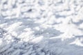 The texture of the snow closeup. Crystals of snow