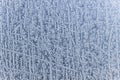 Texture of snow-white snowflakes on the surface. Beautiful frosty snow pattern on the window. Royalty Free Stock Photo