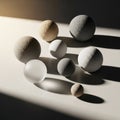 And texture of the spheres. The composition suggests a study of light Royalty Free Stock Photo