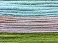 Texture of Stacked Fluffy Towels Royalty Free Stock Photo