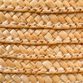 Texture of stitched straw hat from raffia fibers