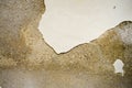 The texture of the stone concrete old shabby wall with cracks and chips whitewashing and exfoliated plaster, putty. The background Royalty Free Stock Photo
