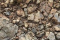 Texture of stone. Send and rocks on ground. Royalty Free Stock Photo