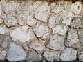 Texture of a stone wall. Old castle stone wall texture background. Stone wall as a background or texture. Part of a stone wall, fo Royalty Free Stock Photo