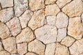 Texture of a stone wall, roads from stones, bricks, cobblestones, tiles with sandy seams of gray ancient . The background Royalty Free Stock Photo