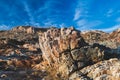 Texture of strange boulder rocks Royalty Free Stock Photo