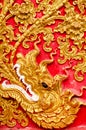 Texture of Stucco golden color tree at Wat Prathat Lampang Luang Temple, Lampang, Thailand