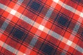 Texture of tablecloth, gingham pattern in red, white and navy blue, checked pattern Royalty Free Stock Photo