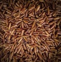 Texture of tasty raw brown rice. Close up Royalty Free Stock Photo