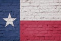 Texture of Texas flag of  on a brick wall. Royalty Free Stock Photo
