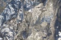 Texture of a thin crumpled sheet of foil. Crumpled foil background. Stock photo foil. Silver chrome color