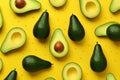 Minimal food healthy fruit top view pattern green tropical vegetarian background avocado ingredient