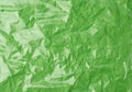 Texture of a transparent stretching plastic film for packaging products on a green background Royalty Free Stock Photo