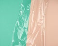 Texture of a transparent stretching plastic film for packaging products Royalty Free Stock Photo