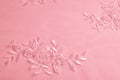 texture pink tulle. Metallic fuchsial flower embroidered tulle p Royalty Free Stock Photo