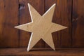 Texture of untreated wooden handmade star for christmas Royalty Free Stock Photo