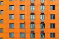 Texture unusual abstract orange house with windows Royalty Free Stock Photo