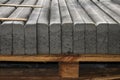 Concrete blocks on a wooden pallet. Royalty Free Stock Photo