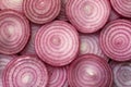 Texture violet sliced rings juicy onion fresh harvest Royalty Free Stock Photo