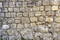 Texture of wall surface made of unevenly cut Jerusalem stones. Royalty Free Stock Photo
