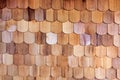 Red wooden scale siding texture Royalty Free Stock Photo