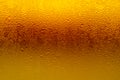 Texture of Water Droplets on Gradient Golden Yellow Lager Beer Glass Bottle Royalty Free Stock Photo