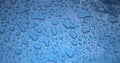 Texture - water drops on a blue body of the car Royalty Free Stock Photo