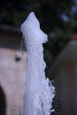 Texture of water drops of fountain in summer day Royalty Free Stock Photo