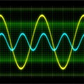 Texture wave oscilloscope 3D illustration