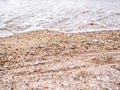 Texture Wave Water Blue Sea at Coast on Sand Beach Background Royalty Free Stock Photo