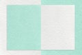 Texture of white and light mint paper background with geometric shape and pattern, macro Royalty Free Stock Photo