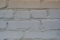Texture of white stone construction brick loft wall with seams. The background Royalty Free Stock Photo