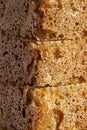 The texture of wholemeal bread as a background, close-up. Macro photo Royalty Free Stock Photo