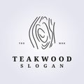 texture of wood from teak wood logo vector illustration design