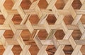 Texture wooden hexagon pattern wall background Royalty Free Stock Photo