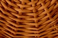 Texture of a wooden wicker basket. Background of a wicker wooden surface in brown color Royalty Free Stock Photo