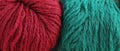 Skeins of wool yarn in threads for knitting clothes
