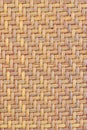 Texture of woven plant bark for furniture. Smooth wood texture of woven bamboo. Symmetric background weave of straw beige color Royalty Free Stock Photo