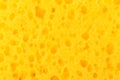 Texture yellow foam rubber, synthetic sponge with large pores, close-up background
